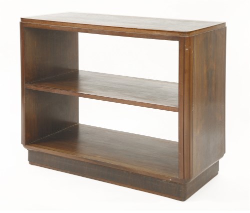 Lot 153 - An Art Deco walnut and rosewood free-standing open serving table