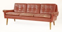 Lot 541 - A Danish red leather settee