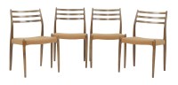 Lot 561 - Four Danish rosewood model 78 dining chairs