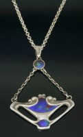 Lot 7 - A sterling silver and enamel pendant