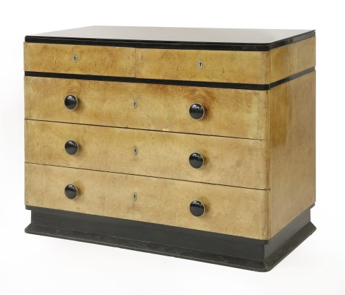 Lot 244 - An Art Deco bird's-eye maple chest of five drawers