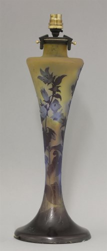 Lot 246 - A Gallé cameo glass table lamp base