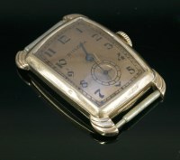 Lot 21 - An Art Deco rose gold Bulova mechanical tank watch