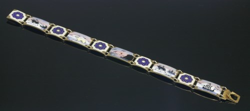 Lot 14 - A sterling silver and enamel bracelet by David Andersen
