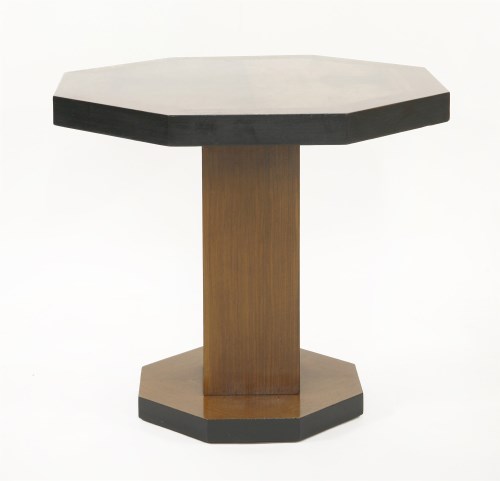 Lot 184 - An Art Deco walnut and ebonised lamp table