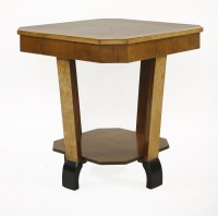 Lot 186 - An Art Deco bird's-eye maple and walnut lamp table