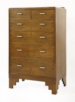 Lot 189 - An Art Deco walnut six-drawer chest