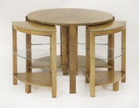 Lot 209 - An Art Deco walnut nest of tables