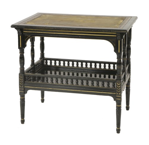 Lot 97 - An Aesthetic ebonised and gilt side table