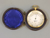 Lot 160 - A gilt metal pocket barometer