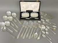 Lot 138 - A collection of mixed rat tail silver cutlery