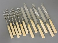 Lot 141 - Six George III fruit knives and forks