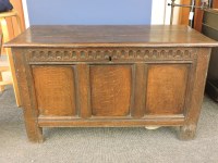 Lot 589 - An 18th century oak coffer