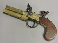 Lot 161 - A double barreled flintlock pistol