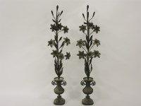 Lot 427 - A pair of brass vases