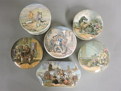 Lot 325 - Six 19th century printed pot lids