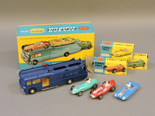 Lot 271 - Corgi Ecurie Ecosse racing car transporter gift set