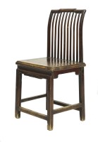 Lot 581 - A dark stained spindle-back side chair (Kaobeiyi)