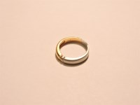 Lot 16 - An 18ct yellow and white gold single stone diamond band ring
