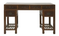Lot 366 - An hardwood pedestal Desk