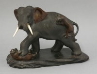 Lot 423 - A bronze Elephant