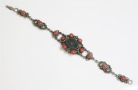 Lot 13 - An Arts and Crafts bloodstone and coral bracelet