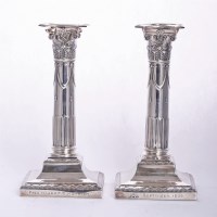 Lot 80 - A pair of Victorian silver candlesticks