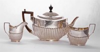 Lot 82 - A matched Victorian silver three-piece tea set