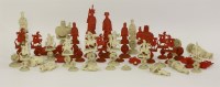 Lot 1133 - A Chinese ivory puzzle ball chess set (qty)