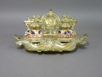 Lot 386 - A brass inkstand