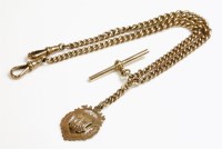 Lot 340 - A 9ct gold double Albert chain