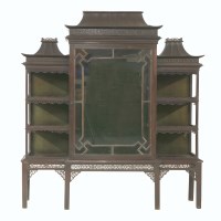 Lot 1554 - A Chinese Chippendale style mahogany display cabinet