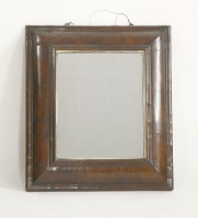 Lot 434 - A walnut cushion framed wall mirror