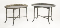 Lot 1629 - A matched pair of papier mâché tray tables