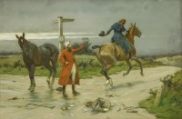 Lot 377 - George Wright (1860-1942)
ROBBED AT THE CROSSROADS;
JUMPING THE GATE
A pair