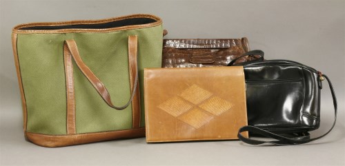 Lot 228 - A Vintage Nettie Rosenstein brown crocodile bag