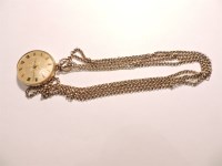 Lot 66 - A key wound gold Swiss fob watch