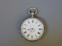 Lot 79 - A silver fob watch