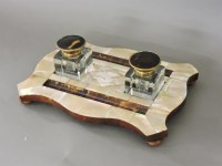 Lot 189 - A Victorian mother of pearl and tortoiseshell standish