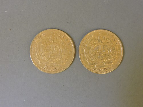 Lot 99 - Two South African gold 1 pond coins