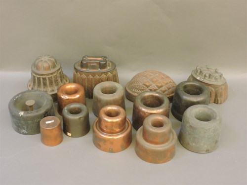 Lot 55 - Fourteen copper and tin jelly moulds