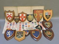 Lot 89 - A box of assorted painted crest of arms