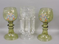 Lot 109 - A pair of large 19th century style green glass romers