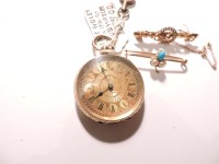 Lot 260 - A Swiss gold fob watch