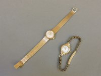 Lot 311 - A ladies 9ct gold Record bracelet watch