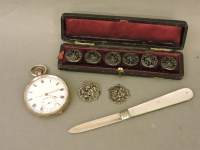 Lot 343 - A silver open faced pocket watch