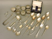 Lot 374 - A collection of silver and silver plated teaspoons