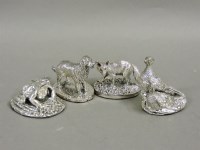 Lot 384 - A modern silver mounted figure of a pair of pheasants