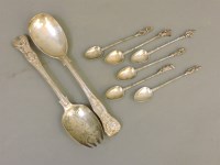 Lot 404 - A pair of silver salad servers