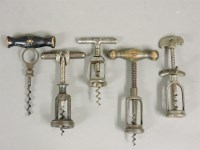 Lot 426 - Five iron corkscrews